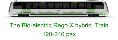 The Bio-electric Rego X hybrid  Train  120-240 pax