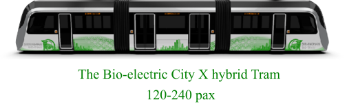 The Bio-electric City X hybrid Tram   120-240 pax